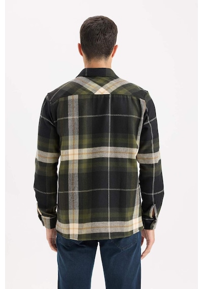 DeFacto Regular Fit Polo Yaka Kareli Flanel Uzun Kollu Gömlek D5835AX24AUNV64 DeFacto Regular Fit Polo Yaka Kareli Flanel Uzun Kollu Gömlek D5835AX24AUNV64
