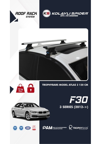 Bmw F30 3 Series 2012+ Trophybars Ara Atkı/ Tavan Barı Gri