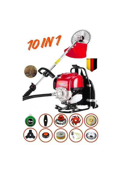 Lieber German Lg018 2.4 Hp 10 Pcs Set Sırt Tipi Tırpan Ot Çalı Çim Biçme Tırpan Makinesi