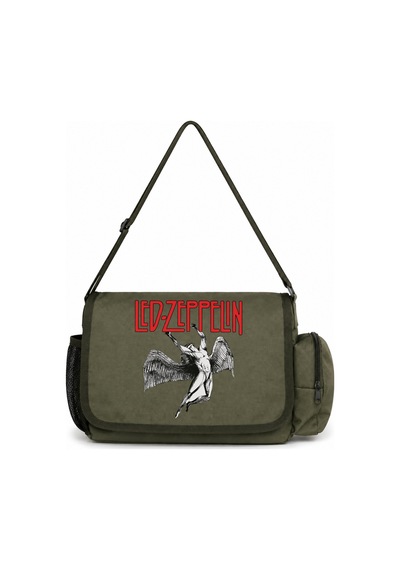 Sevbano Led Zeppelin Rock Metal Müzik Grubu Baskılı Unisex Okul, Spor, Of Haki
