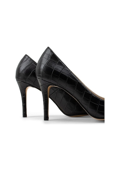 Deery Siyah Kroko Kadın Stiletto Siyah