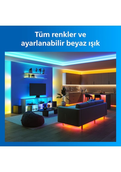 Philips Smart Lighting Rgbıcww Led Şerit 10 M Type-c - Google Home, Alexa, Homekit Ve Matter Uyumlu Çok Renkli