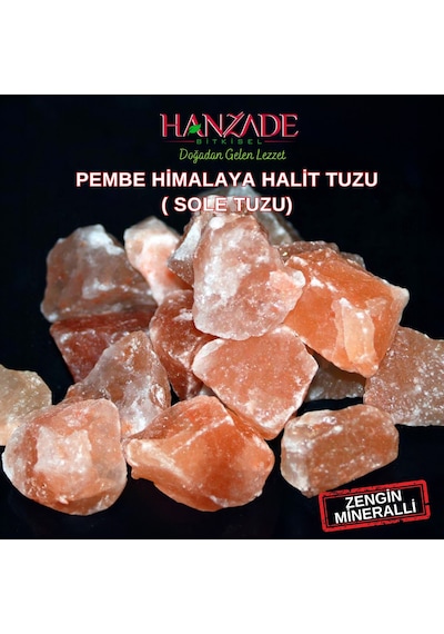 Hanzade Bitkisel Halit Tuz Sole Tuzu Pembe Şeffaf Berrak 500 G