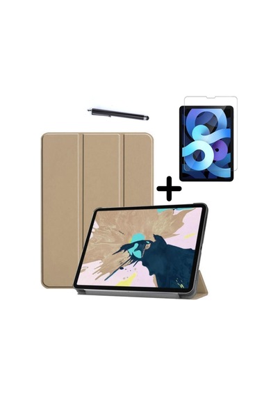 Apple Ipad Air Uyumlu 5.nesil 2022 10.9" A2588-a2589-a2591 Kılıf + Ekran Koruyucu + Kalem Seti Kapaklı Kılıf