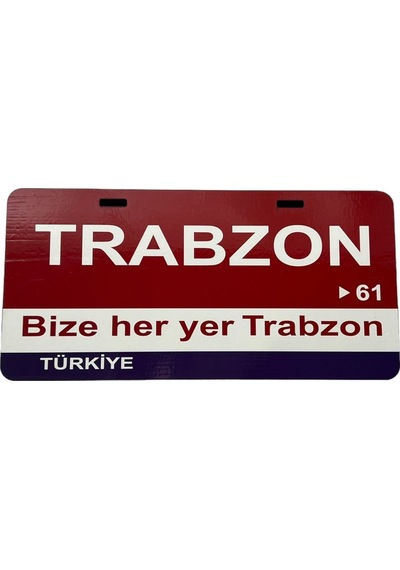 61 Plaka Numaralı Trabzon İli 15x30 Cm Ahşap Poster