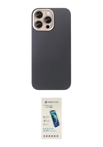 Cep 20-26 Apple Uyumlu İphone 15 Pro Max Kılıf Eksen Prime İkili Koruma Seti Najmaddin Siyah