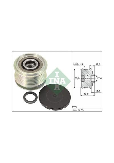 Alternatör Kasnağı - Dacia Lodgy, Sandero, Duster, Logan, Dokker - Sch-ina-535010510 72282034