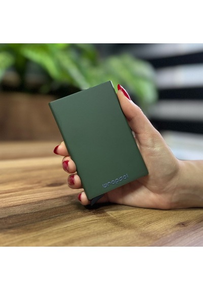 Wrapsol Mekanizmalı Kartlık Rfid Korumalı Alüminyum Otomatik Mekanizmalı Kredi Kartlık Renkli Mat Kırmızı Mat Haki Mat Haki