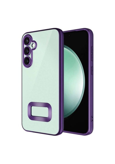 Galaxy S24 Kılıf Kamera Korumalı Logo Gösteren Zore Omega Kapak Derin Mor