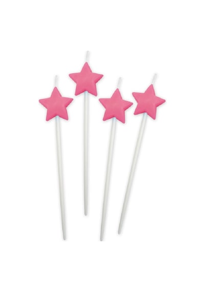 4 ADET PEMBE YILDIZ PASTA MUMU PEMBE YILDIZ DOĞUM GÜNÜ PASTA MUMU PEMBE PASTA MUMU PEMBE YILDIZ MUM PİNK CANDLE