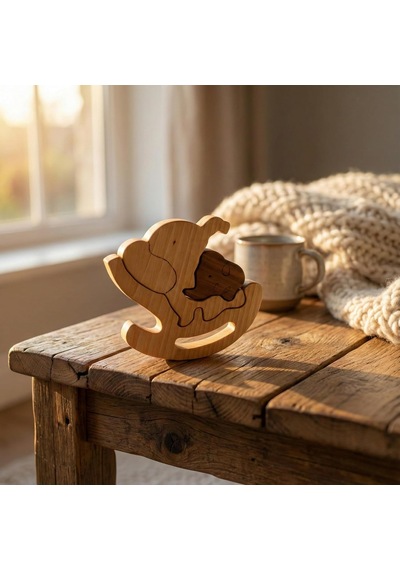 Simdale Wood İsimli Sallanan Anne Ve Yavru Fil - Ahşap Puzzle Oyuncak