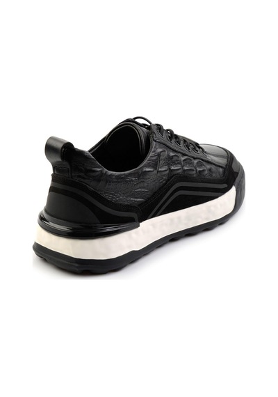 Bambi Siyah Leather Erkek Sneaker E01398300643 Siyah