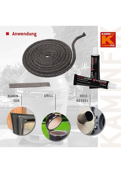 Ithal Yanmaz Soba Şömine Fitili 6 Mm X 2.5m Yapıştırıcı 17ml