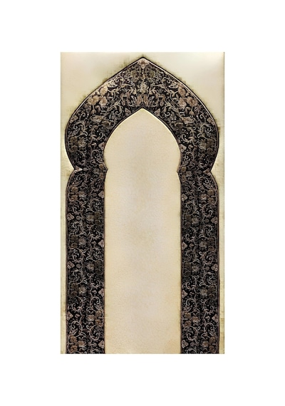 Bambu Namaz Seccadesi 80x130 Cm - Kaymaz Tabanlı Yumuşak Krem Siyah Krem