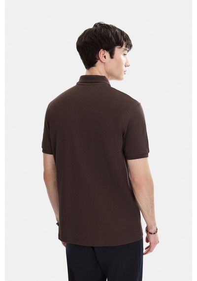 Backandbond Kahve Regular Fit Örme Polo Yaka Tişört