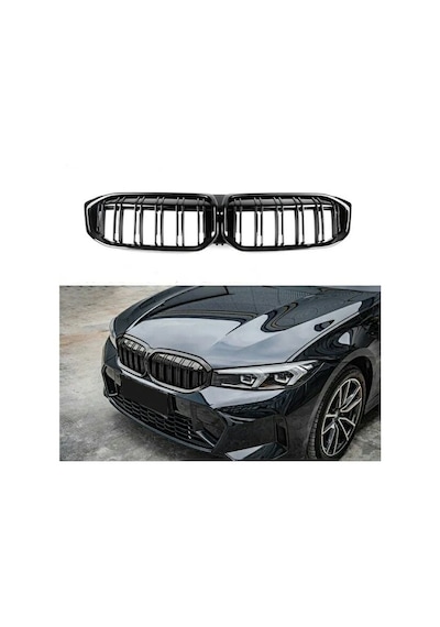 Autogp Bmw G20 Lci Ön Panjur Izgara Böbrek M3 Model Piano Black Çift Tırnak 2023+ Agp-grl-10382