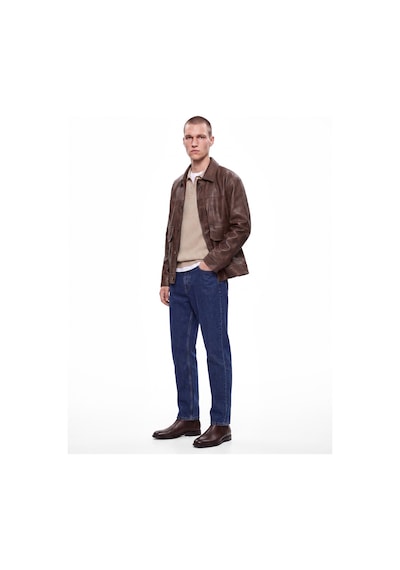 Koton Normal Bel Cepli Pamuklu Vintage Straight Fit Jean Pantolon Orta İndigo 7wam40148nd