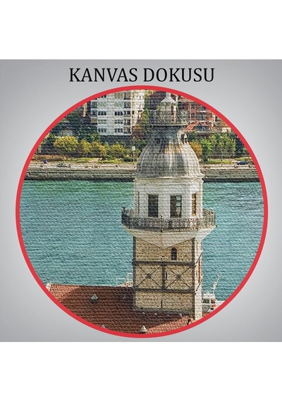Es10 Özel Tasarım, Dekortif BaskıKızkulesi ve Üsküdar Kuşbakışı Manzarası Dekoratif Kanvas Tablo-6509 (70 x 100)