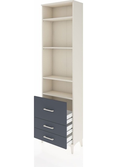 Arges Dolap 4 Raflı 3 Çekmeceli 60x30x221 Aytaşı-antrasit Aytaşı