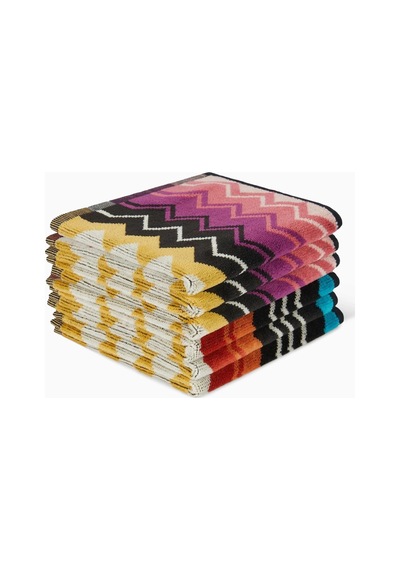 Giacomo Yüz Havlusu 6 Lı Set, Ikonik Zikzak Desenli %100 Pamuklu Lüks Havlu Takımı Pembe