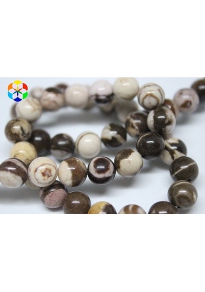 Jasper Zebra Taşı YARIM Dizi 8mm (18cm uzunluğundadır)