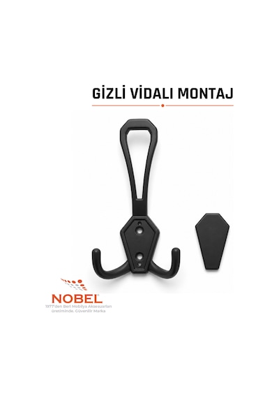 Vi Lla Portmanto Askısı, Metal Vestiyer Askısı, Matsiyah, Duvar Ve Dolap Askılığı 5'li Set Vidalı Matsi Yah