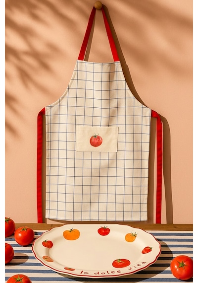 Rakle x Bengi Kurtcebe Pomodoro Mutfak Önlüğü 64x80 cm