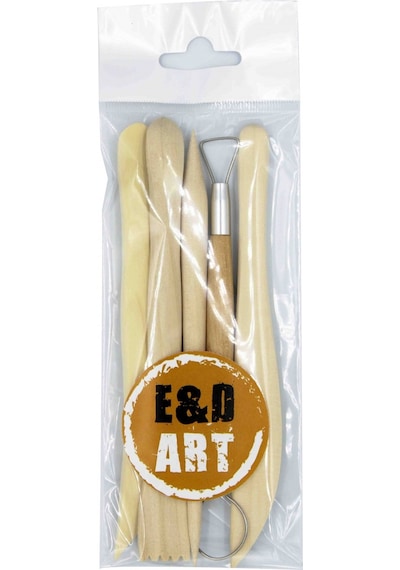 E&d Art Ebeşuar 5'li Ahşap Kil Şekillendirme Seti / Ed.52738