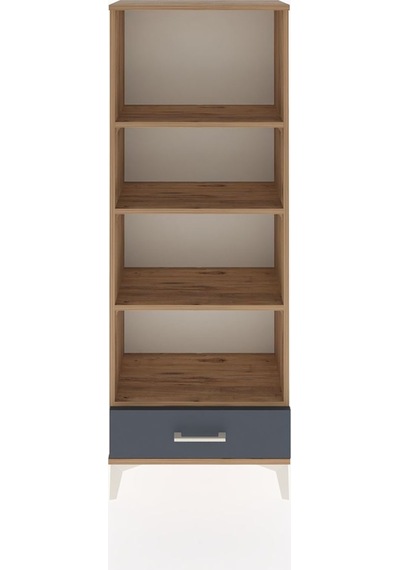 Arges Dolap 4 Raflı Tek Çekmeceli 60x30x163 Çam-antrasit Atlas Çam