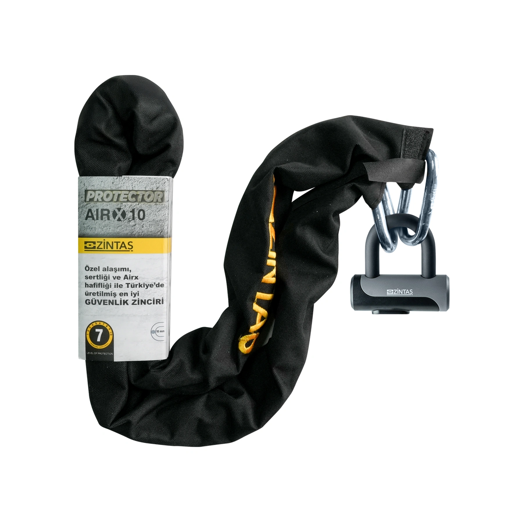 Airx10 Kesilmez Motosiklet Çelik Zincir Kilit 10mmx150cm
