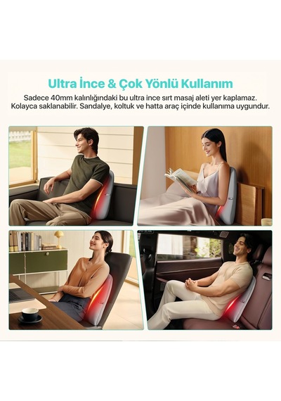 SKG  Ts700 Derin Doku 4d Shiatsu Akıllı Bel Ve Sırt Masaj Yastığı Isı Terapisi & Termoterapi Gri