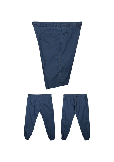 Erkek Büyük Beden 100 Kilo-180 Kilo Arası İçin Uygun Likralı Jogger Kot Pantolon Indigo