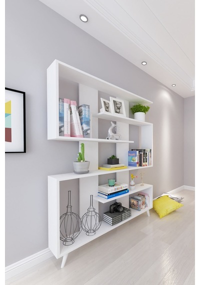 Moonlife Berlin Dekoratif Kitaplık Beyaz