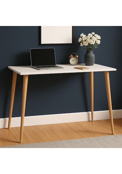 Konik Ayaklı 90x60 Çalışma Masası Beyaz