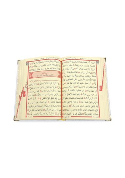 Masa Üstü Rahleli Kadife Kaplı Sandıklı Kuranı Kerim Seti - Rahiya Serisi Beyaz