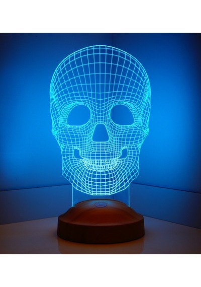 3d Led Lamba 3 Boyutlu Kuru Kafa Özel Gecelambası