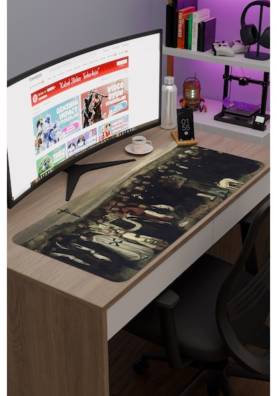 Ornans Ta Cenaze Tablo Courbet V4 90x40 Xxl Gaming Kauçuk Kaymaz Taban Mouse Pad Fare Altlığı
