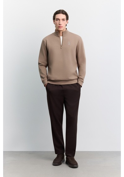 Avva Erkek Vizon Dik Yaka Fermuarlı Baskılı Kolay Ütülenen Pamuklu Regular Fit Sweatshirt A62y1310 Avva Erkek Vizon Dik Yaka Fermuarlı Baskılı Kolay Ütülenen Pamuklu Regular Fit Sweatshirt A62y1310