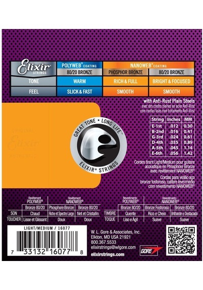 Elixir 012-056 Fosfor Bronz Akustik Gitar Teli 16077