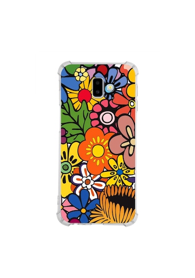 Samsung Galaxy J6 Uyumlu Retro Color 2 Baskılı Şeffaf Köşe Korumalı Antişok Kılıf