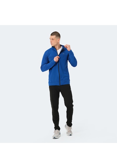 Slazenger OPRAH Erkek Fermuarlı Dik Yaka Cepli Saks Mavi Eşofman Takımı