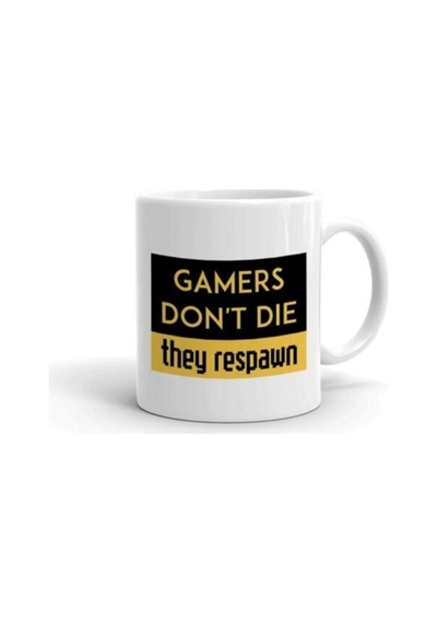 Gamers Dont Die Baskılı Kupa Beyaz