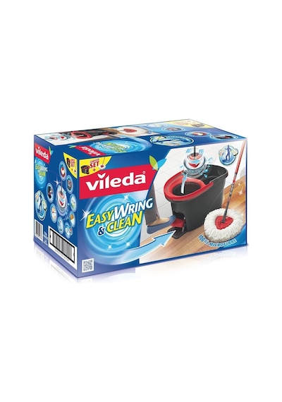 Vileda Turbo Pedallı Temizlik Seti, Siyah+vileda Turbo&amp Easy Wring Yedek Paspas