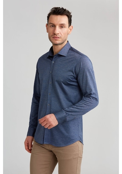 Bisse Platinium İtalyan Kumaş Regular Fit Lacivert Erkek Gömlek Pltg017 D40 Koyu-lacivert