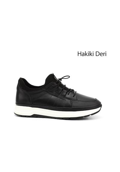 Gönderi(R) Gönderi R Erkek Siyah Likralı Lastik Bağcıklı Hakiki Deri Comfort Sneaker Ddma80442145 Siyah