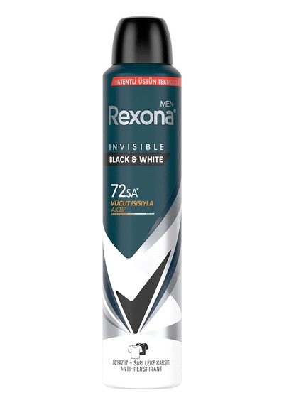 Rexona Men Erkek Sprey Deodorant Invisible Black & White 200 Ml - 3 Adet Tarı