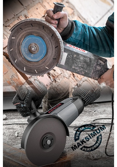 Assur ASR340 2200 W 230 MM Büyük Spiral Taşlama Mavi -