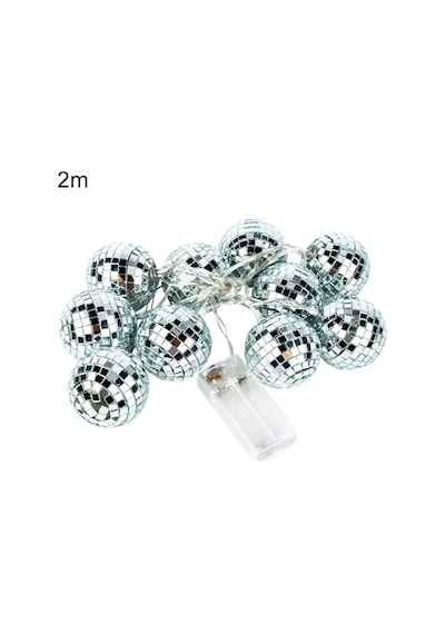 Coverzone Dekoratif Led Işık 2 Metre Mini Disko Topu Süsleme Pilli 10'lu Led Genel