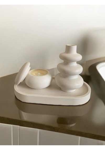 Bernami Mumluk Şamdanpinterest Dekoratif Tepsi Mum Ve Biblo 3 Lü Set İskandinav Model Diğer