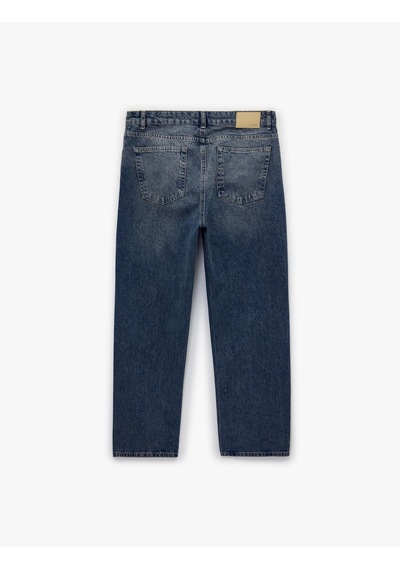 Koton Normal Bel Vintage Straight Fit Jean Pantolon Petrol 6sam40301nd